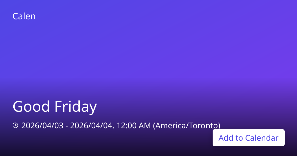 Add to Calendar Good Friday | Calen